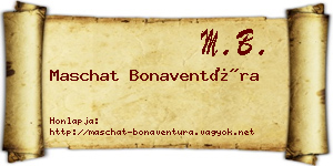 Maschat Bonaventúra névjegykártya